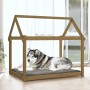 Cama para perros madera maciza pino marrón miel 111x80x100 cm de vidaXL, Camas para perros - Ref: Foro24-822220, Precio: 76,9...