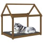 Cama para perros madera maciza pino marrón miel 111x80x100 cm de vidaXL, Camas para perros - Ref: Foro24-822220, Precio: 76,4...