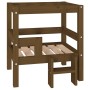 Cama para perros madera maciza pino marrón miel 55,5x53,5x60 cm de vidaXL, Camas para perros - Ref: Foro24-822370, Precio: 48...