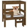 Cama para perros madera maciza pino marrón miel 55,5x53,5x60 cm de vidaXL, Camas para perros - Ref: Foro24-822370, Precio: 48...