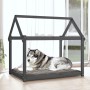 Dog bed solid gray pine wood 111x80x100 cm by vidaXL, Beds for dogs - Ref: Foro24-822219, Price: 80,74 €, Discount: %