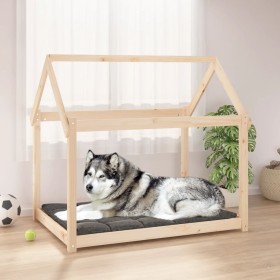 Hundebett aus massivem Kiefernholz, 111 x 80 x 100 cm von vidaXL, Betten für Hunde - Ref: Foro24-822217, Preis: 82,75 €, Raba...