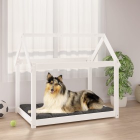 Cama para perros madera maciza de pino blanco 101x70x90 cm de vidaXL, Camas para perros - Ref: Foro24-822213, Precio: 86,99 €...