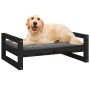 Hundebett aus massivem schwarzem Kiefernholz, 75,5 x 55,5 x 28 cm von vidaXL, Betten für Hunde - Ref: Foro24-821481, Preis: 4...