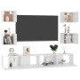 Juego de mueble para TV de 6 piezas aglomerado blanco brillante de vidaXL, Muebles TV - Ref: Foro24-3079293, Precio: 233,32 €...