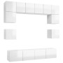 Set de muebles de salón 8 pzas madera ingeniería blanco brillo de vidaXL, Muebles TV - Ref: Foro24-3079321, Precio: 303,89 €,...