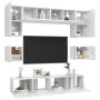 Set de muebles de salón 8 pzas madera ingeniería blanco brillo de vidaXL, Muebles TV - Ref: Foro24-3079321, Precio: 303,89 €,...