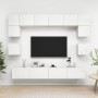 8-piece living room furniture set in white gloss engineered wood by vidaXL, TV Furniture - Ref: Foro24-3079322, Price: 366,25...