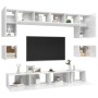 8-teiliges Wohnzimmermöbel-Set aus Holzwerkstoff glänzend weiß von vidaXL, TV-Möbel - Ref: Foro24-3079322, Preis: 356,07 €, R...