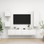 Living room furniture set 5 pieces glossy white engineered wood by vidaXL, TV Furniture - Ref: Foro24-3079326, Price: 184,97 ...