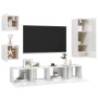 Set de muebles de salón 5 pzas madera ingeniería blanco brillo de vidaXL, Muebles TV - Ref: Foro24-3079326, Precio: 198,38 €,...