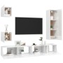 Set de muebles de salón 5 pzas madera ingeniería blanco brillo de vidaXL, Muebles TV - Ref: Foro24-3079327, Precio: 224,44 €,...