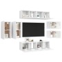 Set de muebles de salón 8 pzas madera ingeniería blanco brillo de vidaXL, Muebles TV - Ref: Foro24-3079334, Precio: 257,99 €,...