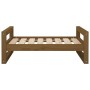 Cama para perros madera maciza pino marrón miel 75,5x55,5x28 cm de vidaXL, Camas para perros - Ref: Foro24-821480, Precio: 58...