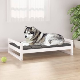 Dog bed solid white pine wood 105.5x75.5x28 cm by vidaXL, Beds for dogs - Ref: Foro24-821488, Price: 77,99 €, Discount: %