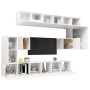 Set de muebles de salón 10 pzas madera ingeniería blanco brillo de vidaXL, Muebles TV - Ref: Foro24-3079354, Precio: 296,99 €...