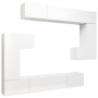 TV furniture set, 8 pieces, glossy white plywood by vidaXL, TV Furniture - Ref: Foro24-3079355, Price: 443,92 €, Discount: %