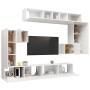 TV furniture set, 8 pieces, glossy white plywood by vidaXL, TV Furniture - Ref: Foro24-3079355, Price: 443,92 €, Discount: %