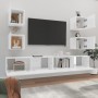 TV furniture set 6 pieces glossy white plywood by vidaXL, TV Furniture - Ref: Foro24-3114266, Price: 207,02 €, Discount: %