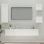 TV furniture set 5 pieces glossy white plywood by vidaXL, TV Furniture - Ref: Foro24-3114442, Price: 156,57 €, Discount: %