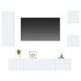 TV furniture set 5 pieces glossy white plywood by vidaXL, TV Furniture - Ref: Foro24-3114442, Price: 156,57 €, Discount: %