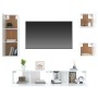 TV furniture set 5 pieces glossy white plywood by vidaXL, TV Furniture - Ref: Foro24-3114442, Price: 156,57 €, Discount: %