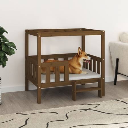 Solid pine wood dog bed honey brown 95.5x73.5x90 cm by vidaXL, Beds for dogs - Ref: Foro24-822385, Price: 90,18 €, Discount: %