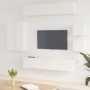 TV furniture set 8 pieces glossy white plywood by vidaXL, TV Furniture - Ref: Foro24-3114490, Price: 267,99 €, Discount: %