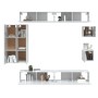 Set de muebles de TV 8 pzas madera contrachapada blanco brillo de vidaXL, Muebles TV - Ref: Foro24-3114498, Precio: 390,99 €,...