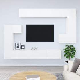 Wall-mounted TV stand made of glossy white plywood by vidaXL, TV Furniture - Ref: Foro24-3114594, Price: 385,99 €, Discount: %