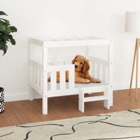 Hundebett aus massivem weißem Kiefernholz, 75,5 x 63,5 x 70 cm von vidaXL, Betten für Hunde - Ref: Foro24-822378, Preis: 96,7...