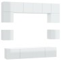 TV furniture set 8 pieces glossy white plywood by vidaXL, TV Furniture - Ref: Foro24-3114410, Price: 280,83 €, Discount: %