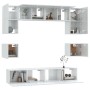 TV furniture set 8 pieces glossy white plywood by vidaXL, TV Furniture - Ref: Foro24-3114410, Price: 280,83 €, Discount: %