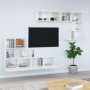 Wall-mounted TV stand made of glossy white plywood by vidaXL, TV Furniture - Ref: Foro24-3114586, Price: 283,79 €, Discount: %