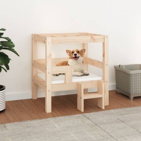 Cama para perros madera maciza de pino 55,5x53,5x60 cm de vidaXL, Camas para perros - Ref: Foro24-822367, Precio: 54,99 €, De...