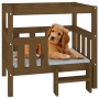 Cama para perros madera maciza pino marrón miel 75,5x63,5x70 cm de vidaXL, Camas para perros - Ref: Foro24-822380, Precio: 90...