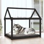 Hundebett aus massivem schwarzem Kiefernholz, 111 x 80 x 100 cm von vidaXL, Betten für Hunde - Ref: Foro24-822221, Preis: 72,...