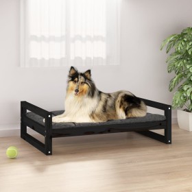 Cama para perros madera maciza de pino negro 95,5x65,5x28 cm de vidaXL, Camas para perros - Ref: Foro24-821486, Precio: 60,99...