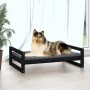 Hundebett aus massivem schwarzem Kiefernholz, 95,5 x 65,5 x 28 cm von vidaXL, Betten für Hunde - Ref: Foro24-821486, Preis: 6...