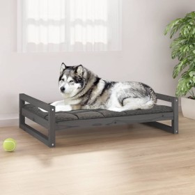 Dog bed solid gray pine wood 105.5x75.5x28 cm by vidaXL, Beds for dogs - Ref: Foro24-821489, Price: 69,99 €, Discount: %