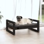 Hundebett aus massivem schwarzem Kiefernholz, 65,5 x 50,5 x 28 cm von vidaXL, Betten für Hunde - Ref: Foro24-821476, Preis: 3...