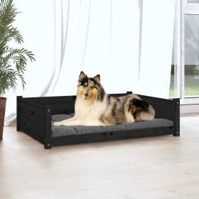 Dog bed solid black pine wood 95.5x65.5x28 cm by vidaXL, Beds for dogs - Ref: Foro24-821461, Price: 83,99 €, Discount: %