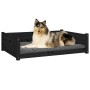 Hundebett aus massivem schwarzem Kiefernholz, 95,5 x 65,5 x 28 cm von vidaXL, Betten für Hunde - Ref: Foro24-821461, Preis: 8...