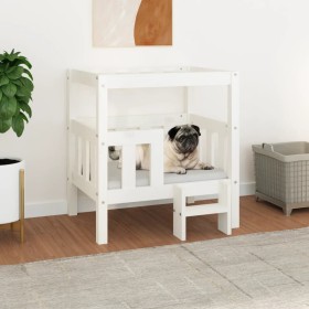 Hundebett aus massivem weißem Kiefernholz, 65,5 x 43 x 70 cm von vidaXL, Betten für Hunde - Ref: Foro24-822373, Preis: 80,99 ...