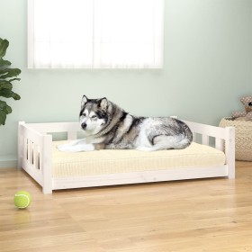 Dog bed solid white pine wood 105.5x75.5x28 cm by vidaXL, Beds for dogs - Ref: Foro24-833258, Price: 78,99 €, Discount: %