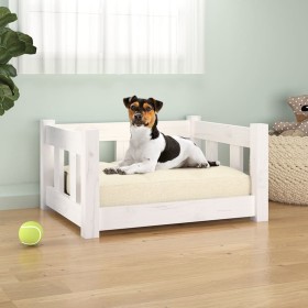 Cama para perros madera maciza de pino blanca 55,5x45,5x28 cm de vidaXL, Camas para perros - Ref: Foro24-833252, Precio: 43,6...