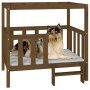 Hundebett aus massivem, honigbraunem Kiefernholz, 105,5 x 83,5 x 100 cm von vidaXL, Betten für Hunde - Ref: Foro24-822390, Pr...