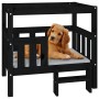 Hundebett aus massivem schwarzem Kiefernholz, 75,5 x 63,5 x 70 cm von vidaXL, Betten für Hunde - Ref: Foro24-822381, Preis: 8...