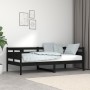 Sofá cama madera maciza de pino negro 90x190 cm de vidaXL, Camas y somieres - Ref: Foro24-820311, Precio: 107,99 €, Descuento: %