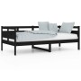 Sofá cama madera maciza de pino negro 90x190 cm de vidaXL, Camas y somieres - Ref: Foro24-820311, Precio: 107,99 €, Descuento: %